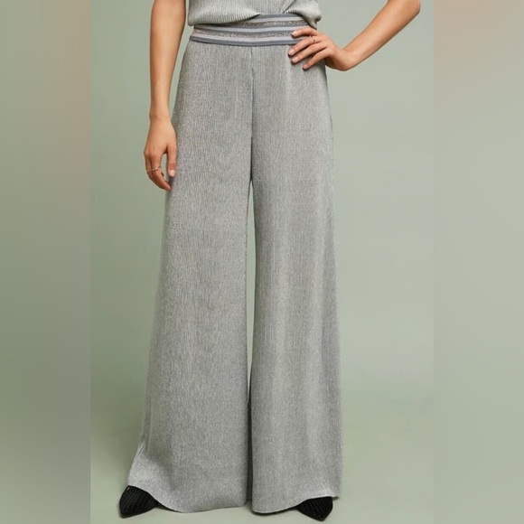 Silver & Blue Metallic Plisse Co-Ord Set - Picture 3 of 13